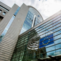 epa06024348 A view outside of the Paul-Henri Spaak (PHS) building at the European Parliament in Brussels, Belgium, 12 June 2017. The Paul-Henri Spaak building is 24 years old and its management wants to tear it down and build a new one for nearly half a billion euros. This building includes the 'Hemicycle' and the President's office.  EPA/STEPHANIE LECOCQ
